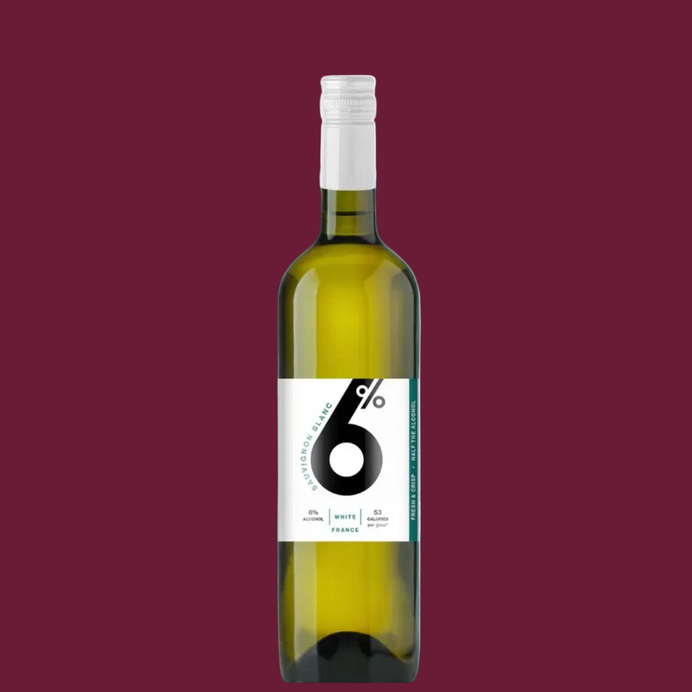 6Percent Sauvignon Blanc Mid-Strength White Wine 750ml Glass Bottle (6.0% ABV)