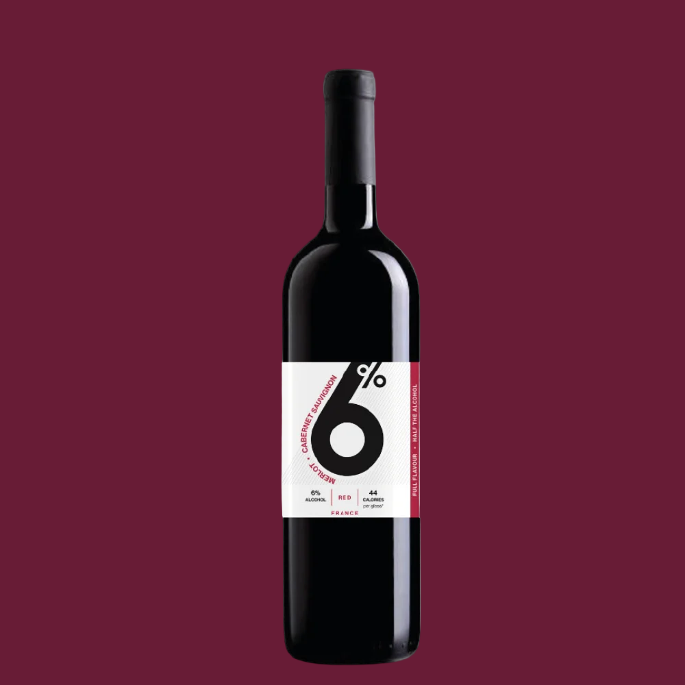 6Percent Merlot & Cabernet Sauv Mid-Strength Red Wine 750ml Bottle (6.0% ABV)